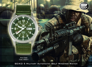 SEIKO 5 Military Watch Automatic (Self Winding) Army Green
