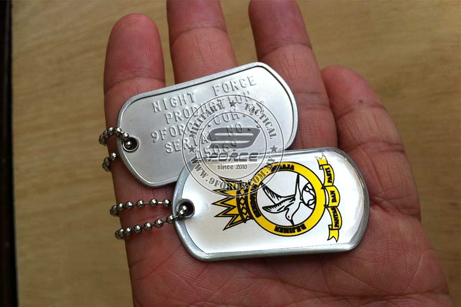 HIGH QUALITY STAINLESS STELL MILITARY DOG TAG COLOR TD